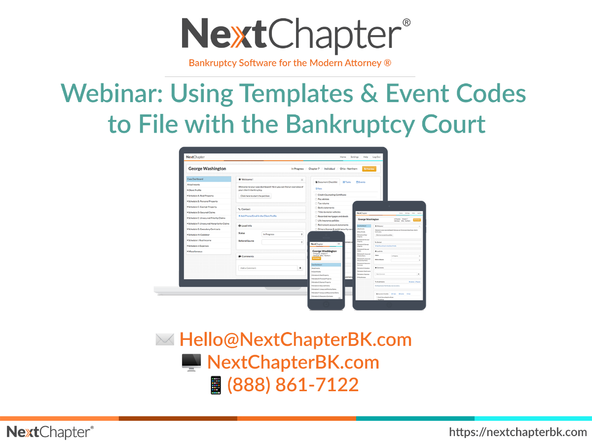 Using Templates and Event Codes to File with the Bankruptcy Court ...