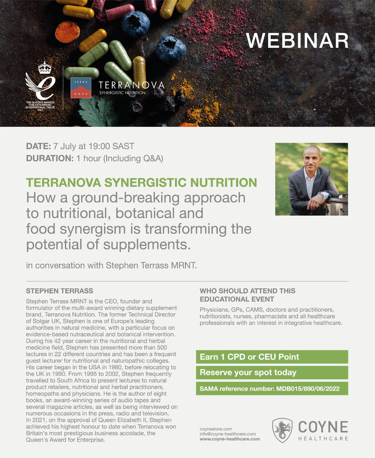 Coyne Healthcare presents: Terranova Synergistic Nutrition with Stephen ...